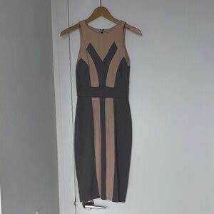 River Island Black and Tan Midi Dress